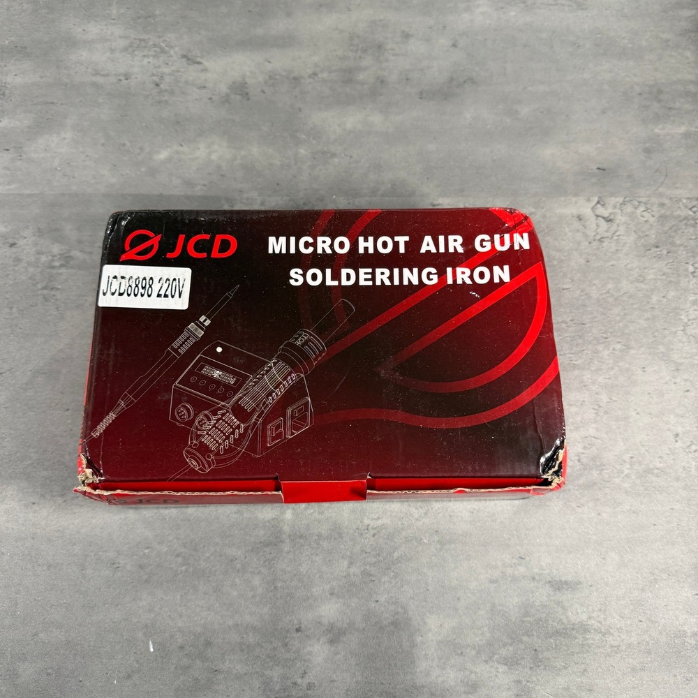 JCD 8898 Micro Hot Air Gun Soldering Iron SMD Rework Station 220V Black NEW